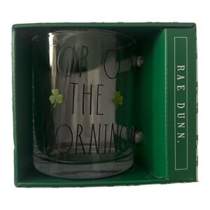Rae Dunn Top O The Morning Glass Mug‎ with Handle St Patricks Day 18 oz